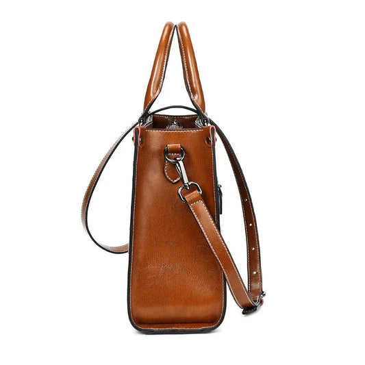 Damen-Handtasche aus gewachstem Öl-Leder