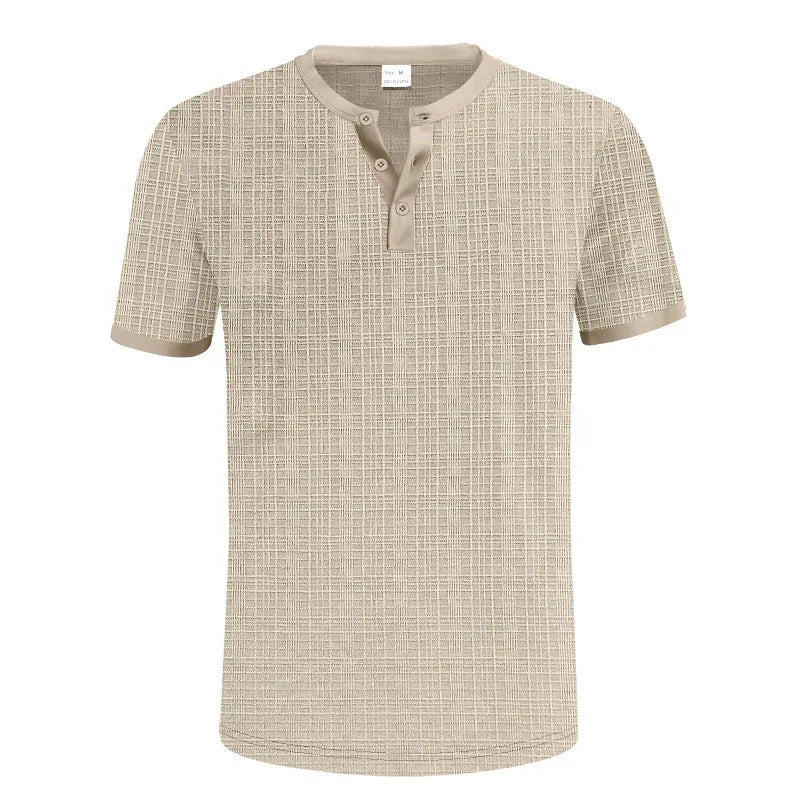Atmungsaktives Freizeit-Henley-Shirt für Herren mit Knöpfen