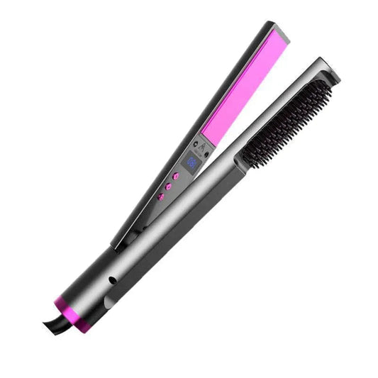 Three-in-one Multifunctional Hair Straightener Comb Roll Splint Wet And Dry Hair Dual-Use