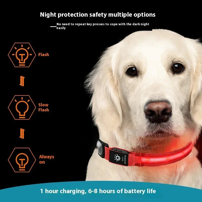 IPX7 wasserdichtes LED-Hundehalsband mit Schutzhülle und Positionstracker