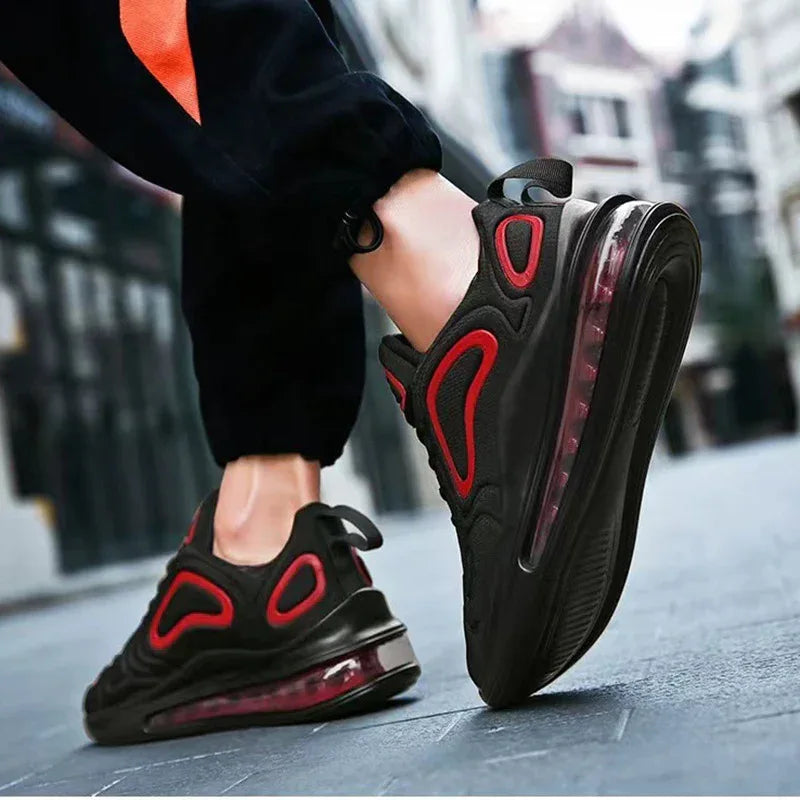 Casual Air Cushion Schwarz Schuhe Herren Outdoor Atmungsaktiv Schnürsenkel Sneakers Laufschuhe Sportschuhe