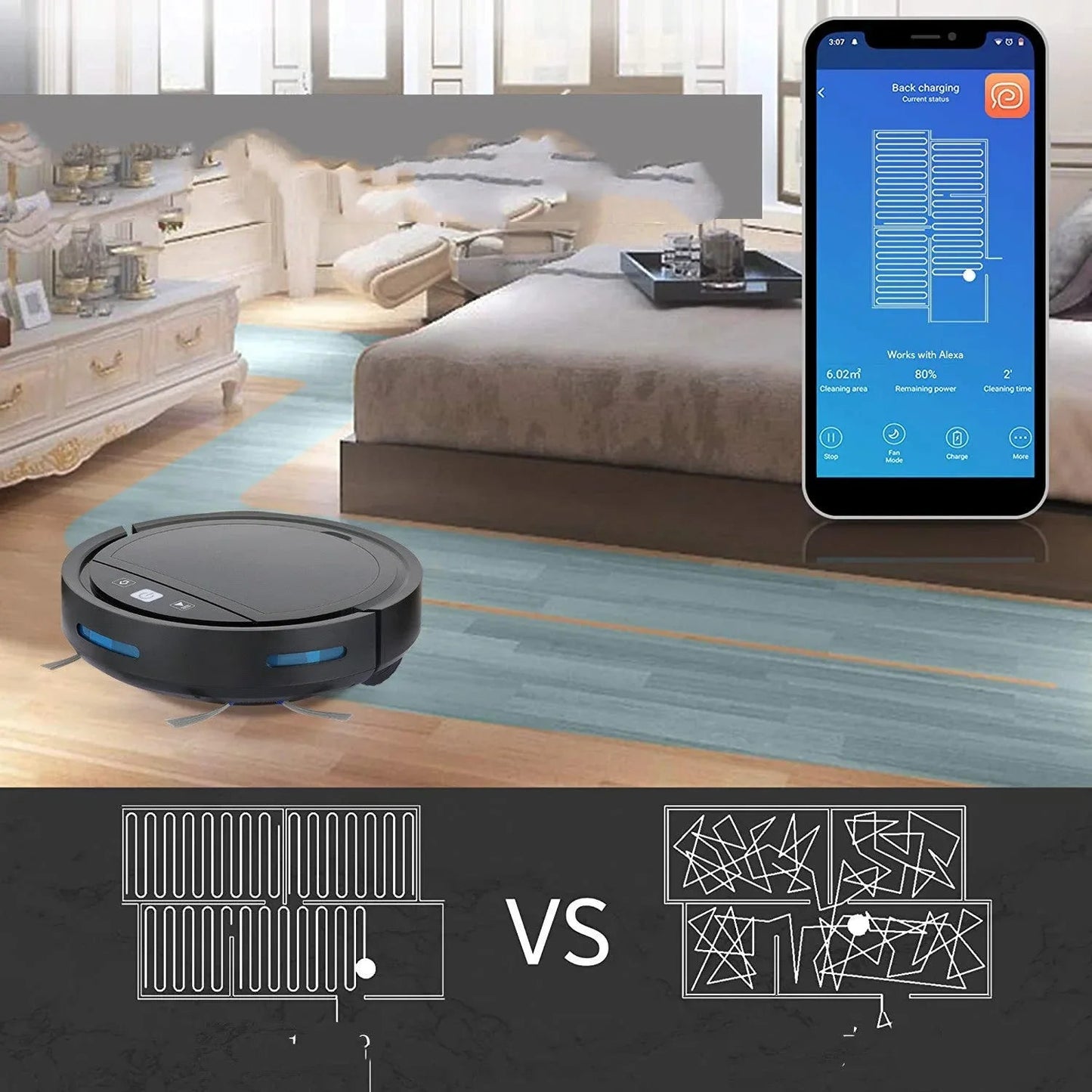 Geräuscharmer intelligenter Smart-Roboter-Staubsauger