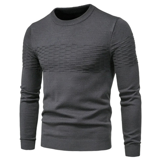 Herren Pullover Rundhals Slim Fit Leger