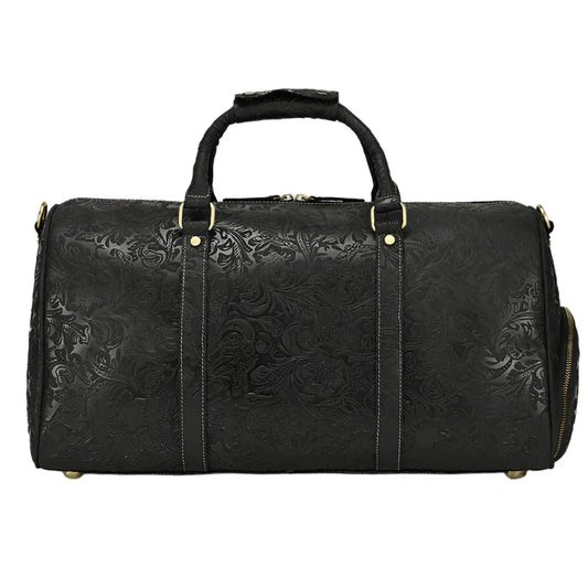 Men's Leather Vintage Duffle Weekend Bag