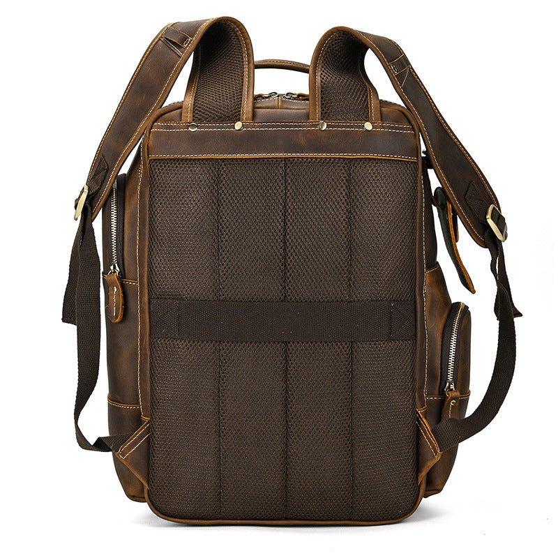 Retro Rucksack für Herren, große Schultasche aus Leder