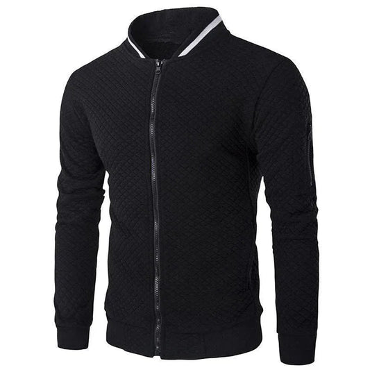 Herren-Strickpullover mit Reißverschluss und Stehkragen