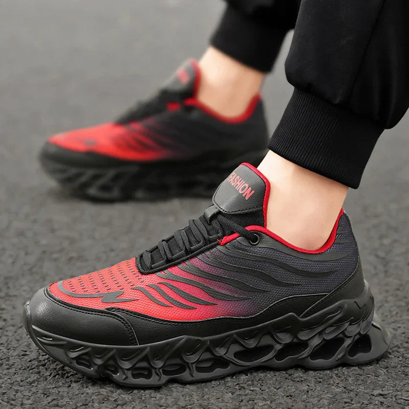 Herren-Schnür-Sneaker mit dicker Sohle, vulkanisierte Outdoor-Indoor-Laufschuhe