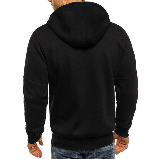 Herren Freizeit Reißverschluss Kapuzenpullover Einfarbig Sport Fitness Strickjacke Hoodie