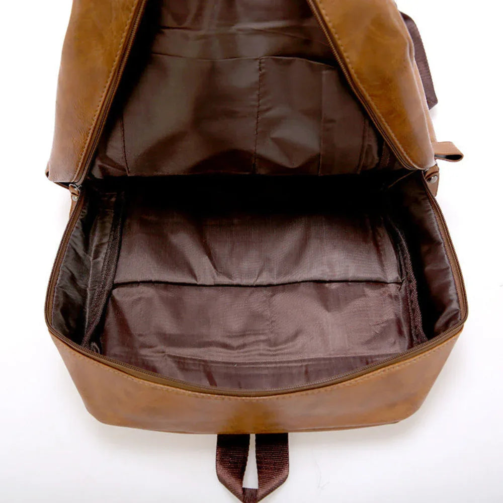 Herren-Rucksack aus PU-Leder für Freizeit und Reisen