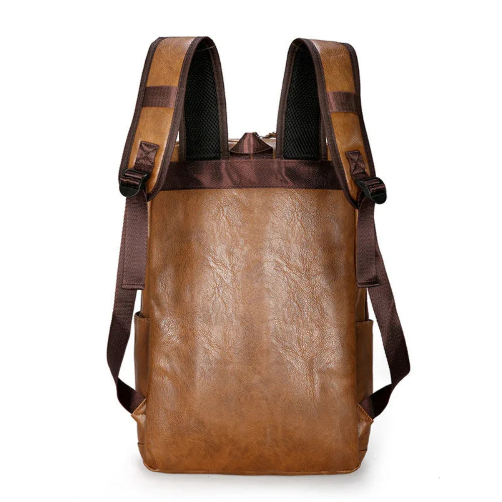 Herren-Rucksack aus PU-Leder für Freizeit und Reisen
