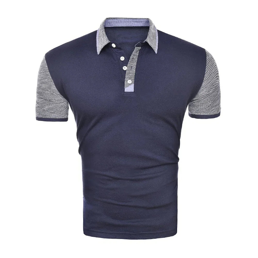 Fashion Herren Kurzarm Polohemd mit Knöpfen
