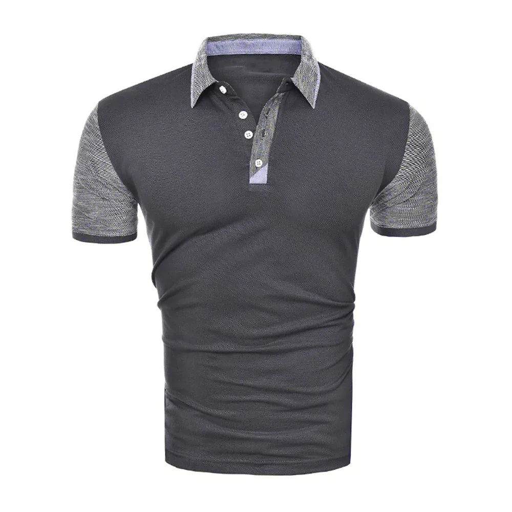 Fashion Herren Kurzarm Polohemd mit Knöpfen