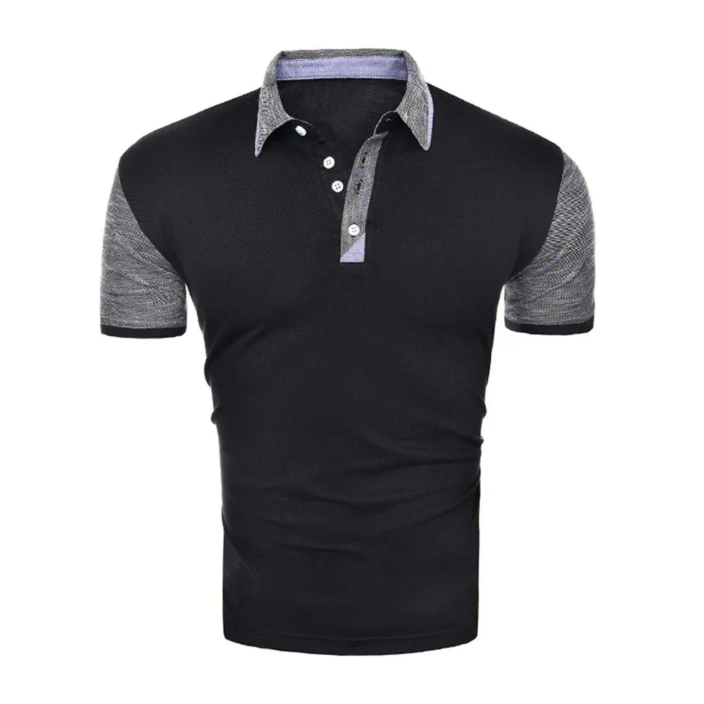 Fashion Herren Kurzarm Polohemd mit Knöpfen