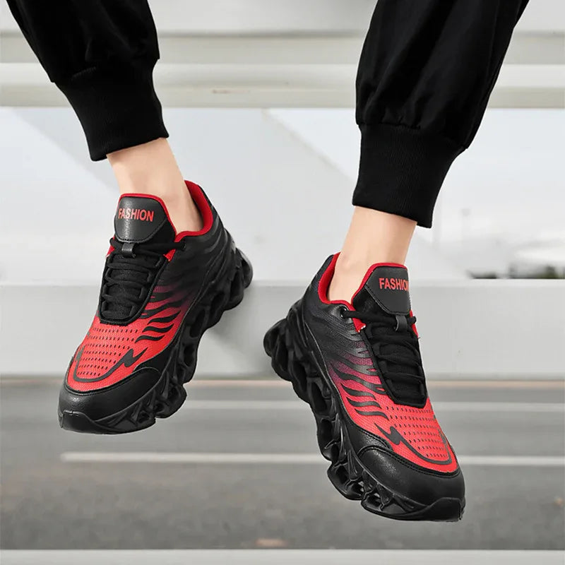 Herren-Schnür-Sneaker mit dicker Sohle, vulkanisierte Outdoor-Indoor-Laufschuhe