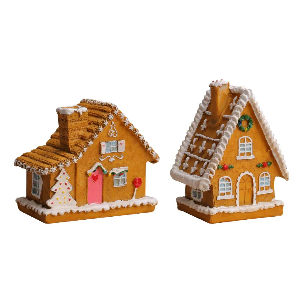 Weihnachts-Miniaturhaus, Mikro-Landschaft, leuchtendes Haus, Einrichtungsgegenstände, Ornamente