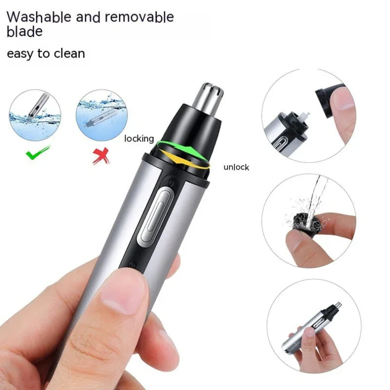 Fünf-in-Eins Multifunktionaler USB-Ladefähiger Tragbarer Mini-Nasen-Ohrhaartrimmer