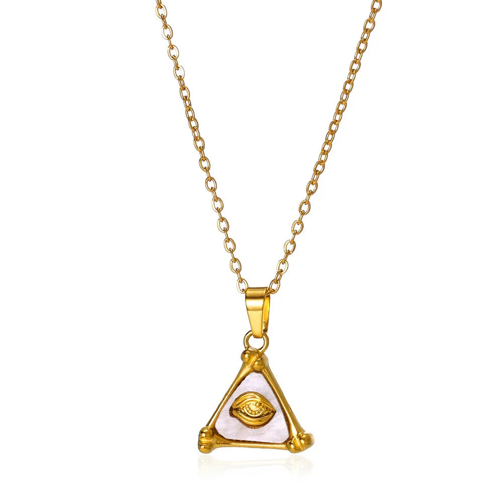 Mode-Dreieck 18K Gold Edelstahl Unisex Halskette
