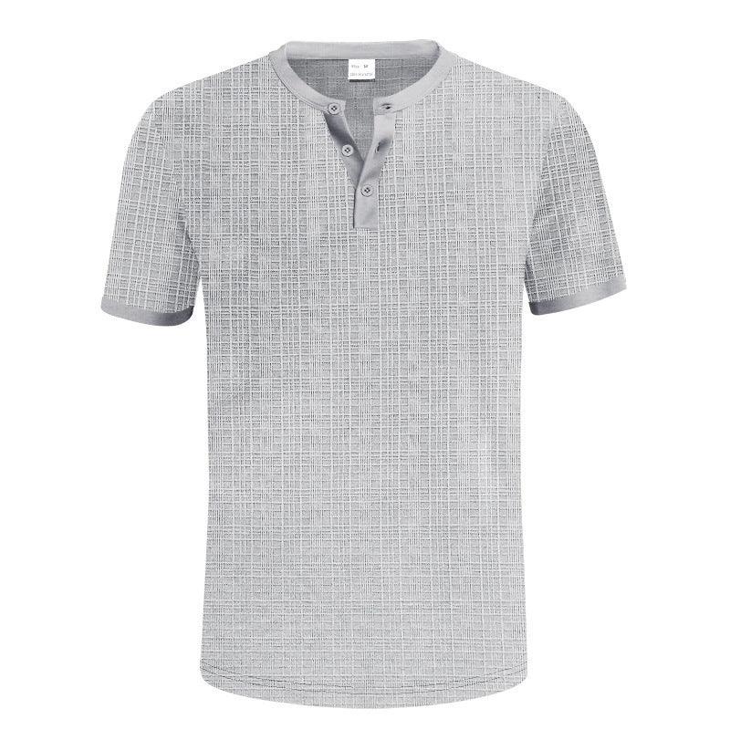 Atmungsaktives Freizeit-Henley-Shirt für Herren mit Knöpfen