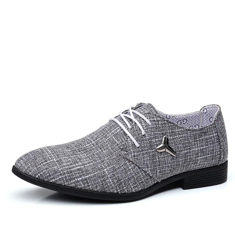 Atmungsaktive Herren-Leinenschuhe mit spitzer Zehe