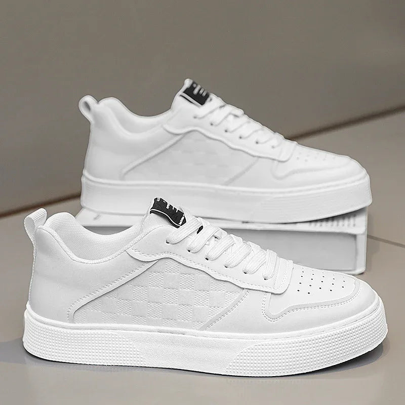 Legere Schnür-Sneaker für Herren Modische atmungsaktive karierte Flats