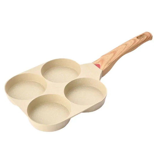 Vierloch-Eierpfanne, medizinischer Stein, antihaftbeschichtete Pfanne, Frühstückspfanne für zu Hause, Mini-Bratpfanne