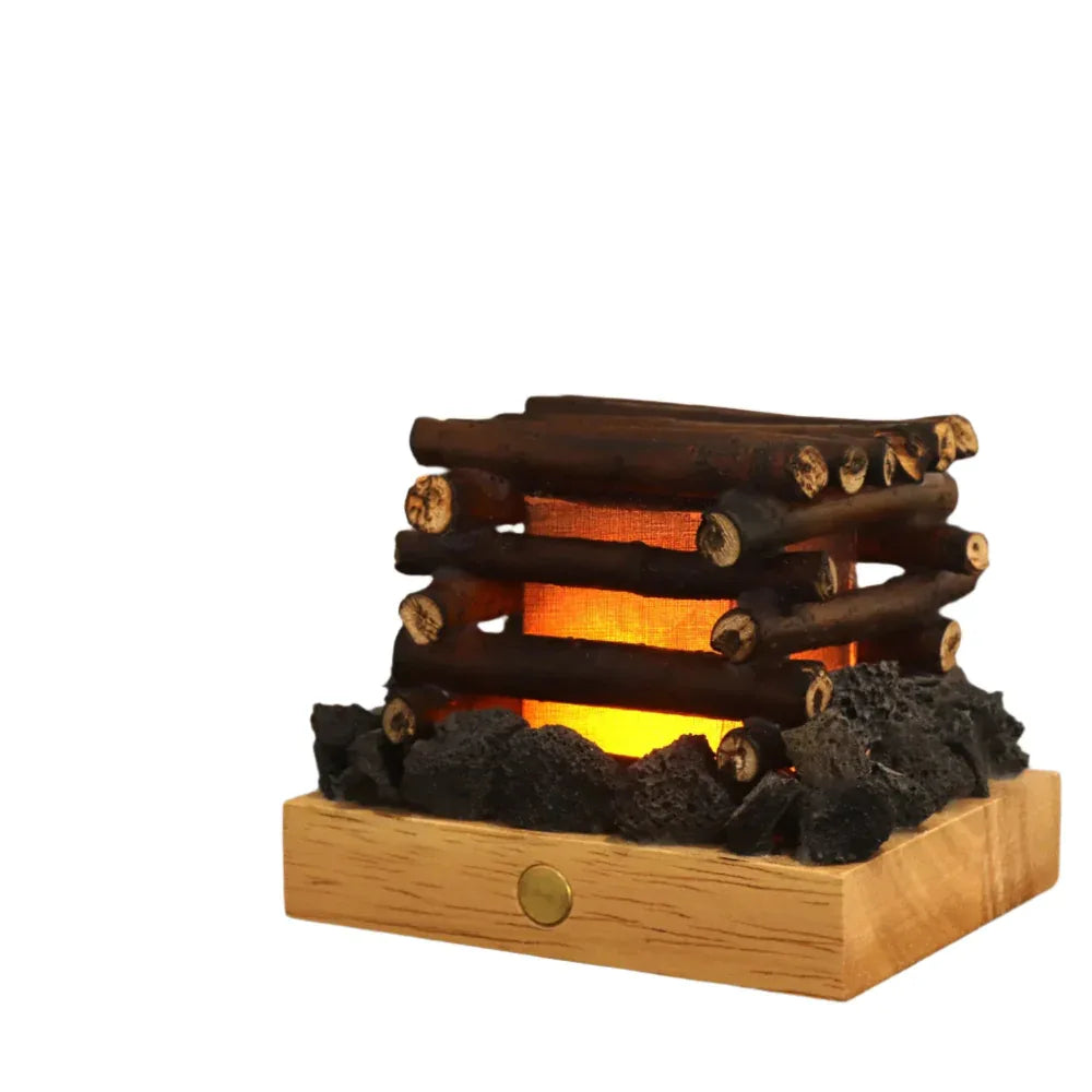 Nachttisch-Dekorationsornament, kleine gemütliche Lagerfeuer-Nachtlampe