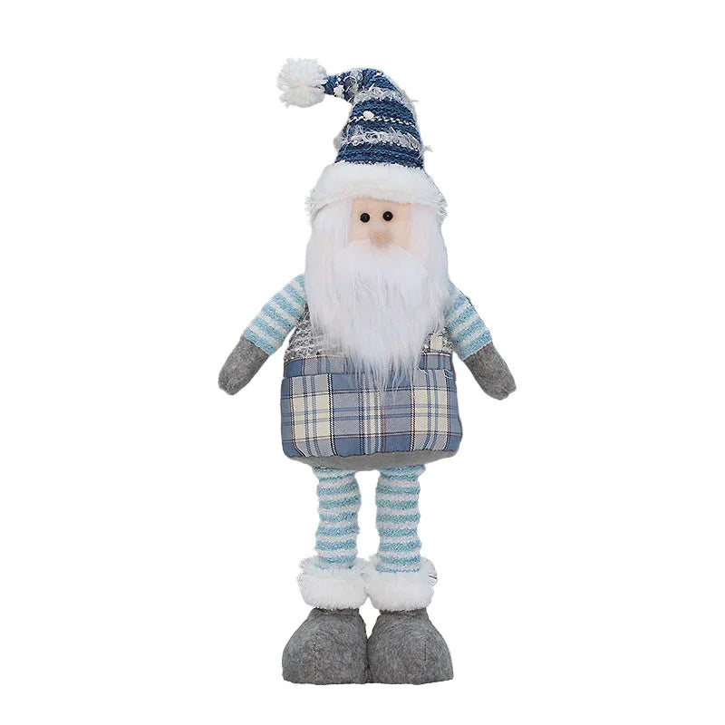 Große ausziehbare Weihnachtsfiguren aus blauem Stoff