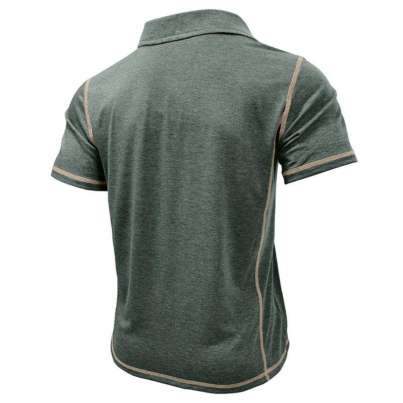 Kurzarm-T-Shirt mit Revers und Brusttasche