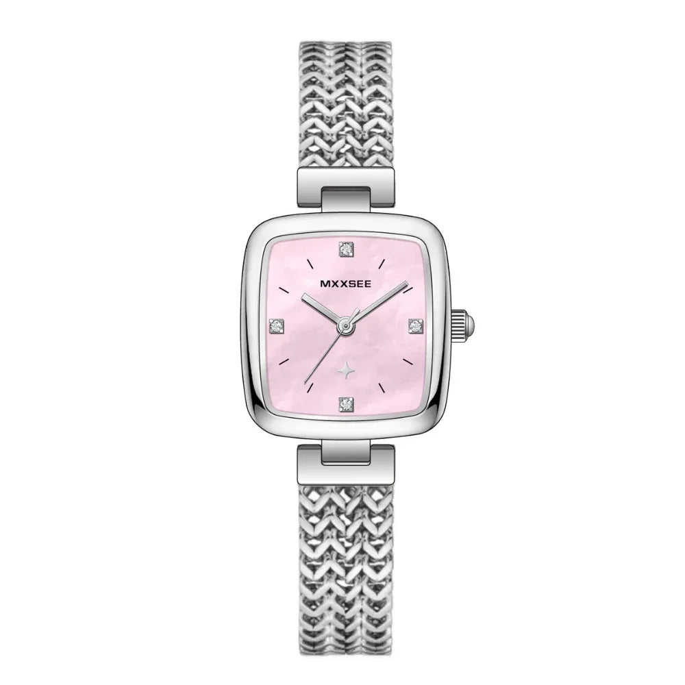 Damen Sternenklare Retro Exquisite Quadratische Uhr