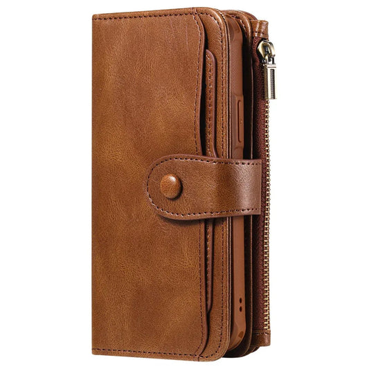 Leder Retro Handyhülle Multifunktionsbrieftasche mit Magnetverschluss