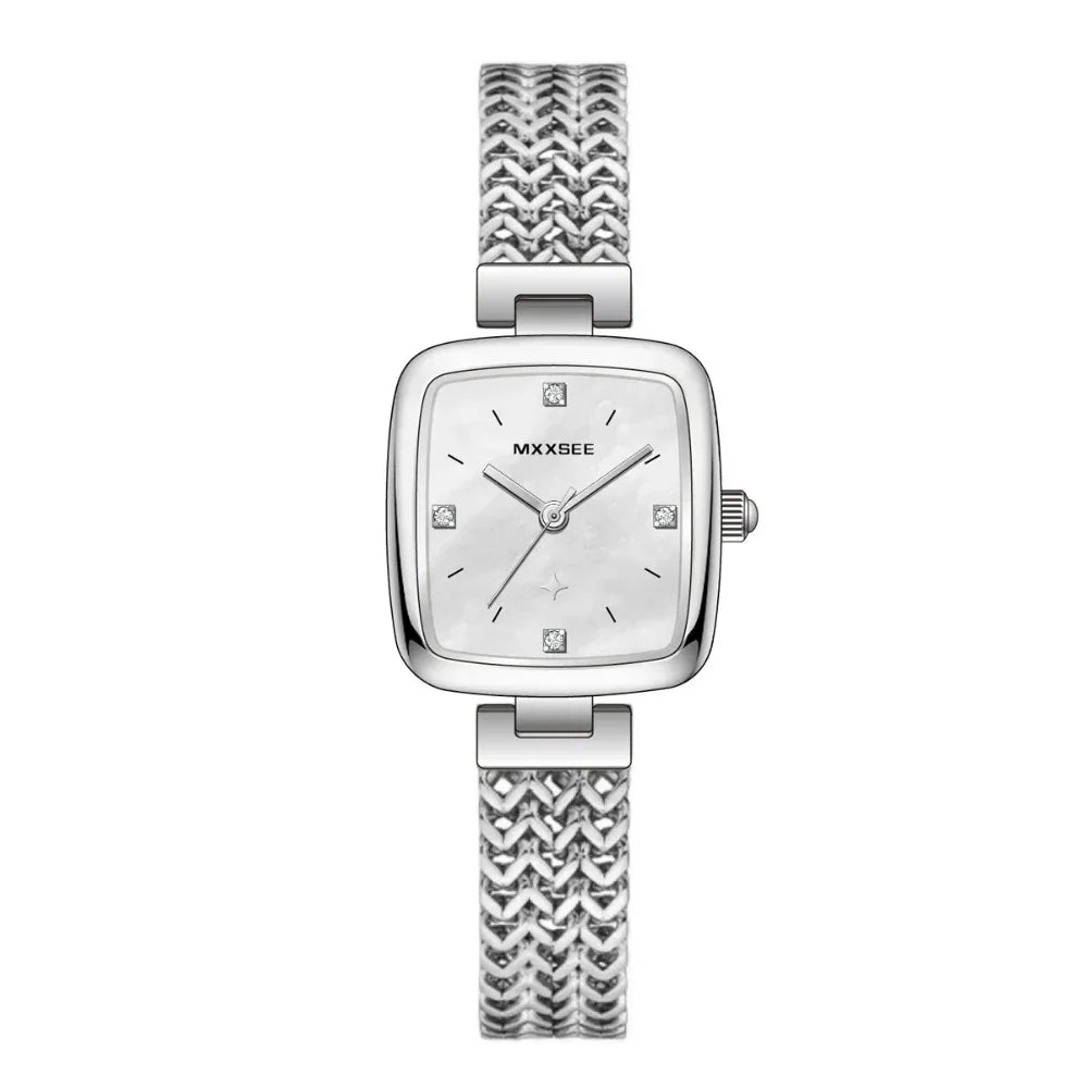 Damen Sternenklare Retro Exquisite Quadratische Uhr