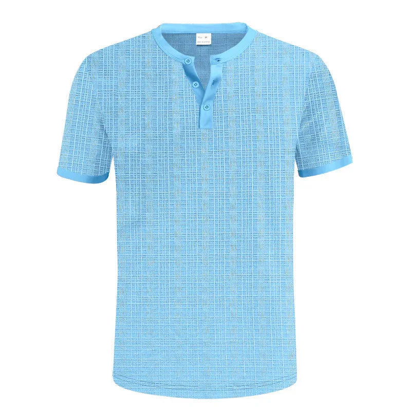 Atmungsaktives Freizeit-Henley-Shirt für Herren mit Knöpfen
