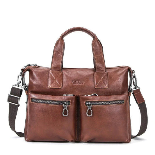 Leder-Aktentasche Herren-Laptop-Umhängetasche