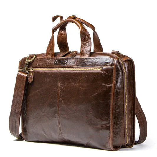 Herren Laptoptasche aus Rindsleder, Aktentasche, Umhängetasche