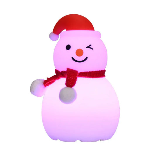 Weihnachts-Schneemann-Nachtlicht Silikon Bluetooth Audio Kleine Nachtlampe