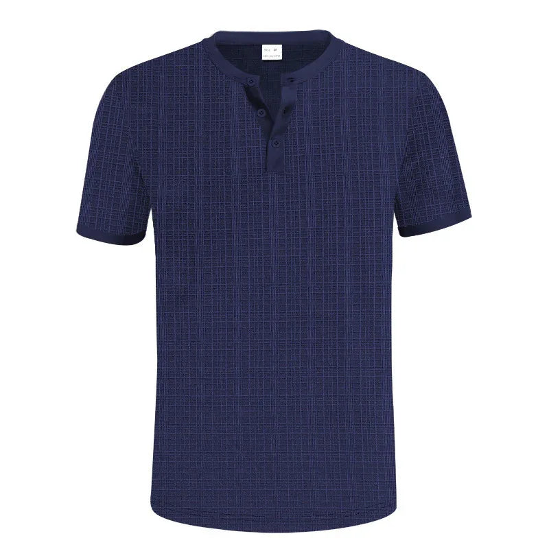 Atmungsaktives Freizeit-Henley-Shirt für Herren mit Knöpfen