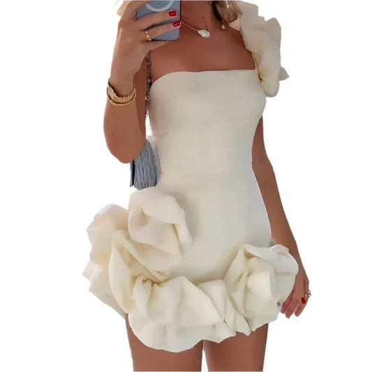 Modisches schulterfreies, figurbetontes Kleid für Damen