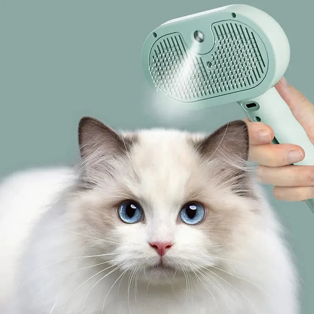 Haustier-Sprühen-Haarkamm Haustier-Haarentferner Reinigungsbürste Katzenpflege Hundezubehör Werkzeug Wassernebelbefeuchter-Kamm