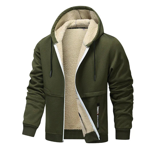 Winter Fleece Sweatshirt Lässiger dicker warmer Sherpa-gefütterter Kapuzenpullover