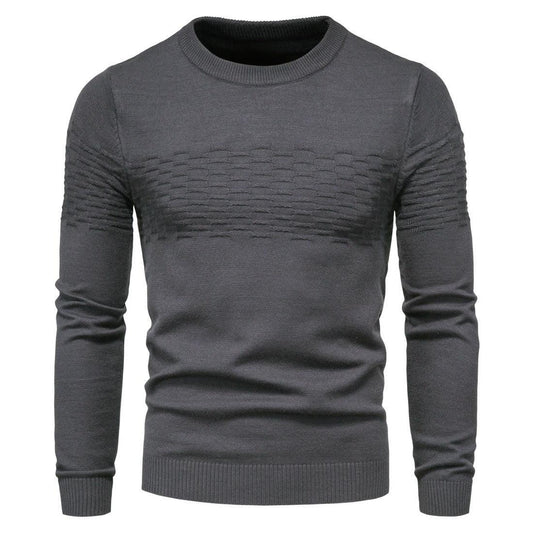 Herren Pullover Rundhals Slim Fit Leger