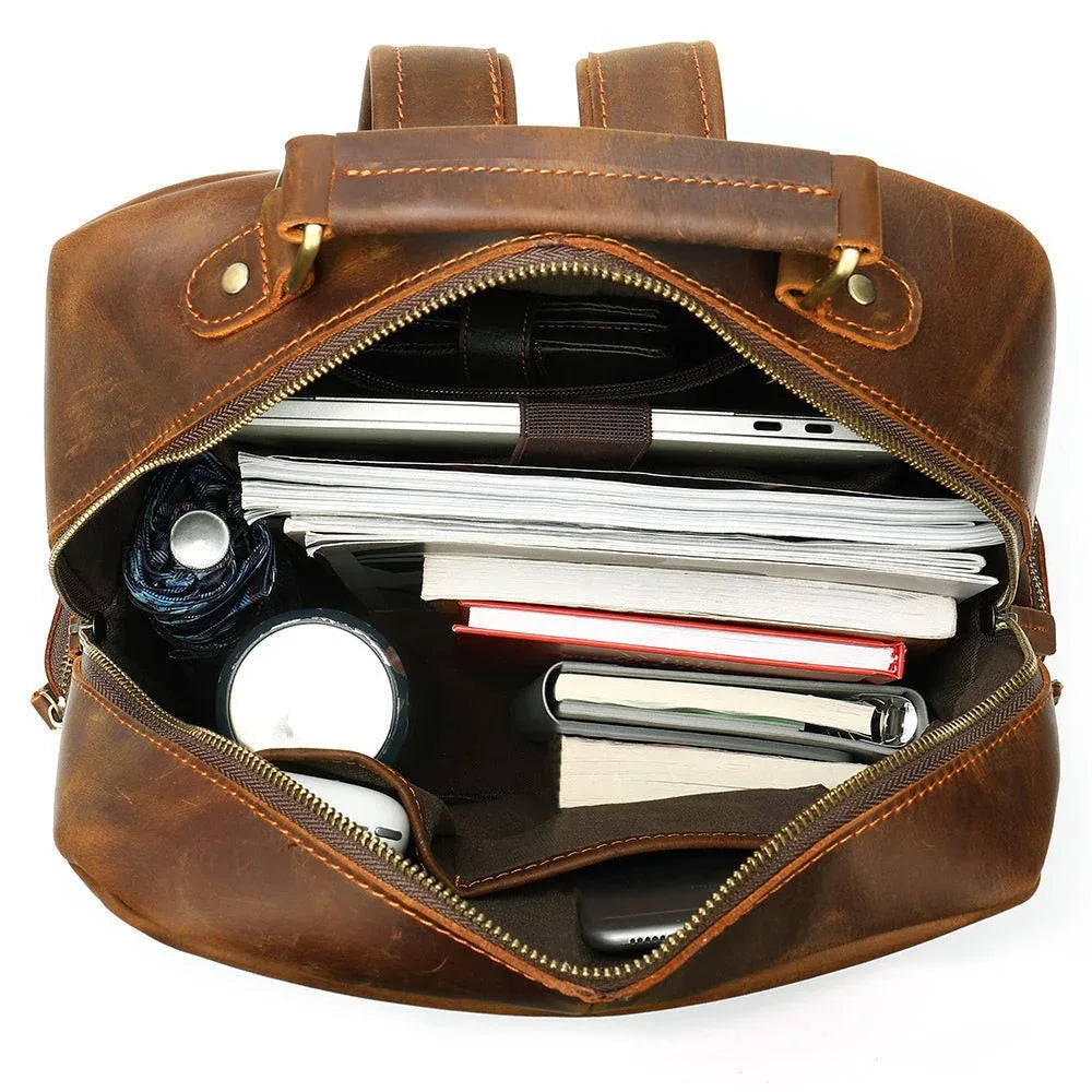 Herren Leder Rucksack Business Große Kapazität Reisetasche