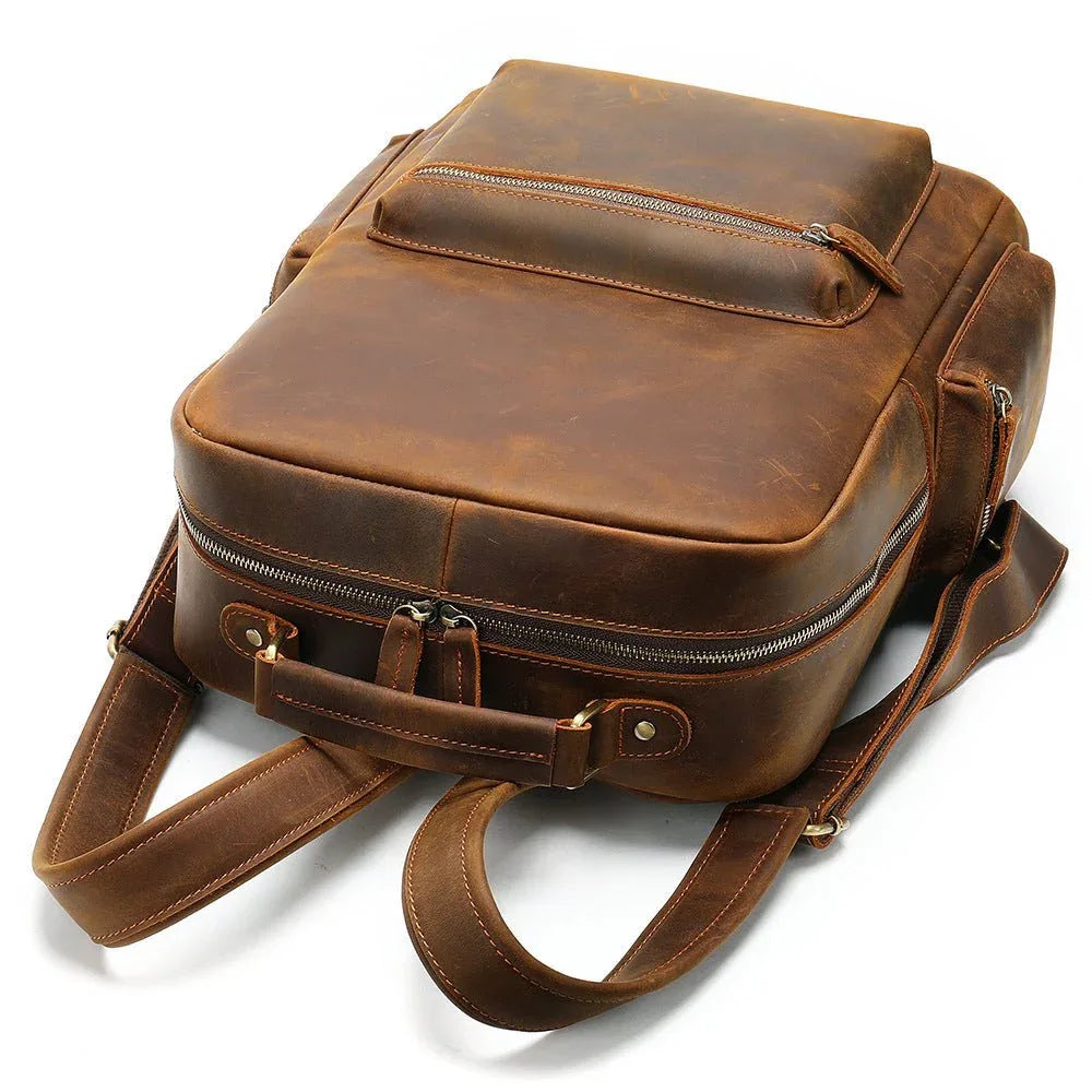 Herren Leder Rucksack Business Große Kapazität Reisetasche