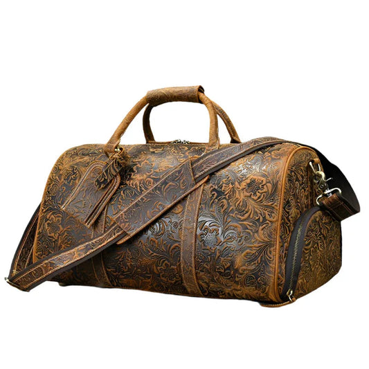 Herren Leder Vintage Reisetasche Wochenende