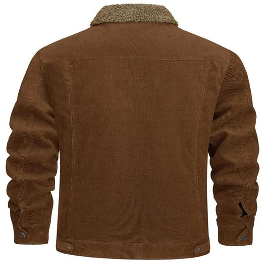 Men's Polyester Double Chest Pockets Winter Jacket