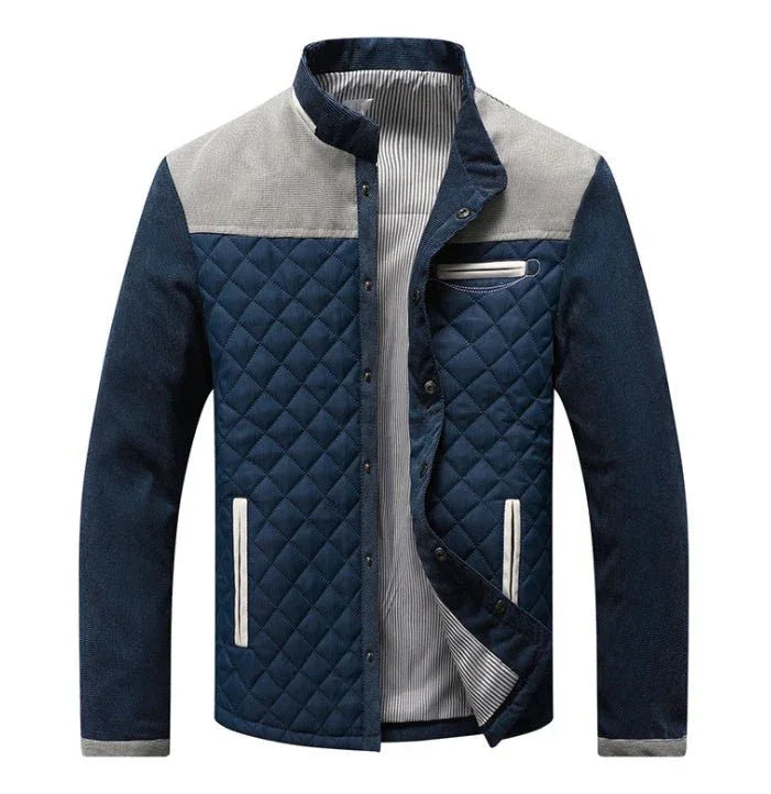 Men's Slim Fit Casual Solid Patchwork Jacket