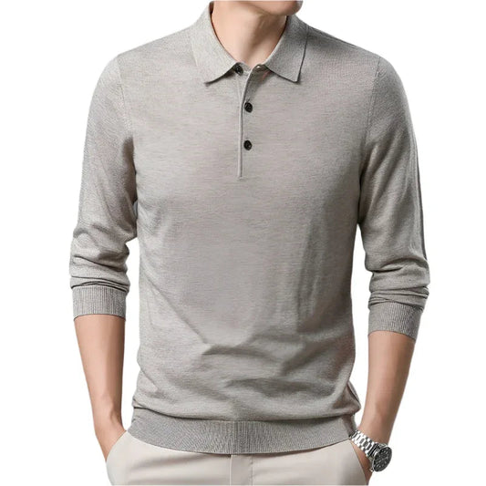 Herren Wollpullover für Frühling und Herbst in Uni-Farben
