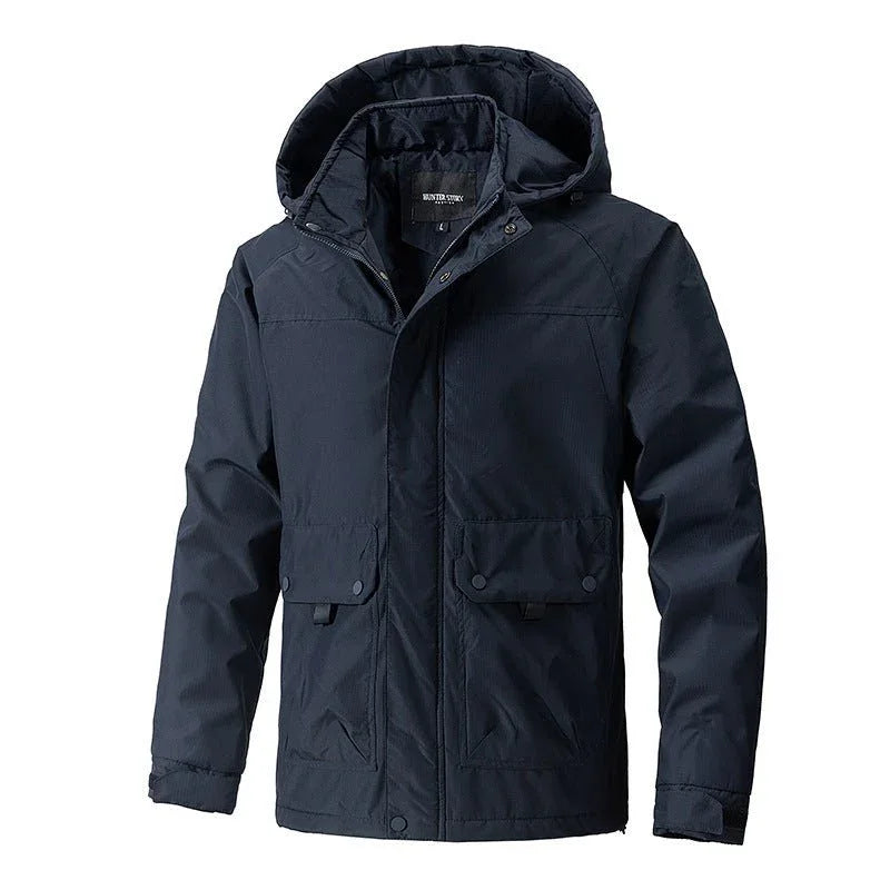 Polyester Kapuzenjacke Locker Sitzend Warm für Winter & Herbst
