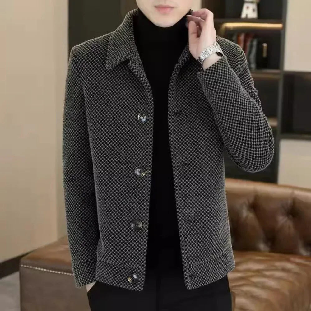 Herren Kurze Samtige Wattierte Jacke