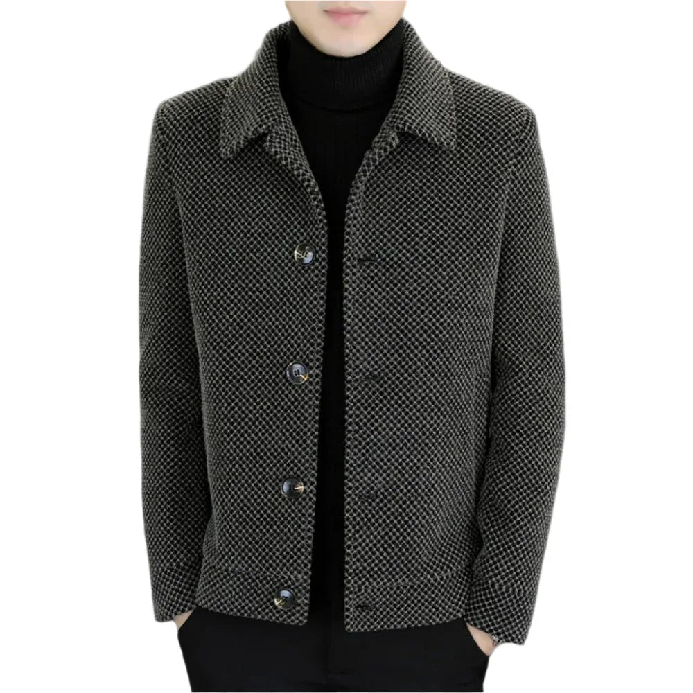 Herren Kurze Samtige Wattierte Jacke
