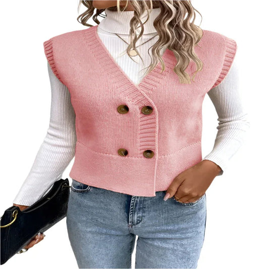 Damen Strick-Cardigan mit V-Ausschnitt und Knopfleiste